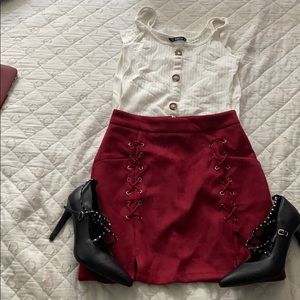 Sexy red bodycon skirt